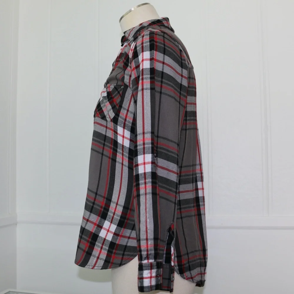 Rock & Republic  flannel shirt Small long sleeve plaid - Picture 5 of 7